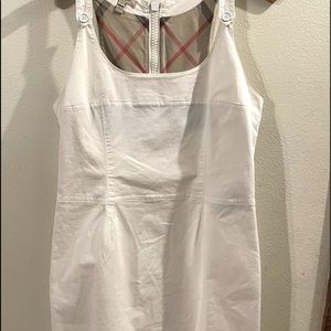 VINTAGE BURBERRY WHITE DUNGAREE BODY CON DRESS